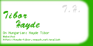 tibor hayde business card